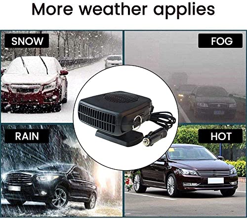 Car Heater 12V - Fast Heating Defrost Defogger with Ergonomic Handle, 2 in1 Fast Heating & Cooling Fan, Outlet Plug in Cigarette Lighte, Automobile Windscreen Fan for All Cars Portable