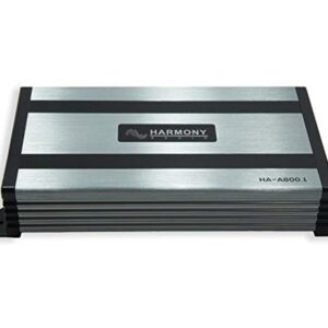 Harmony Audio HA-A800.1 Car Stereo Class D Amp Mono 1600 Watt Subwoofer Amplifier - 1 Ohm Stable - Includes Bass Remote