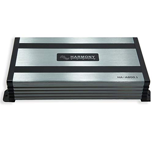 Harmony Audio HA-A800.1 Car Stereo Class D Amp Mono 1600 Watt Subwoofer Amplifier - 1 Ohm Stable - Includes Bass Remote