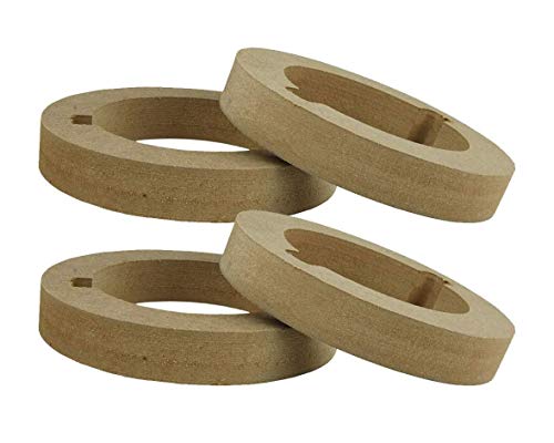 MDF Tweeter Adapter Rings Spacers 2.91" ID x 4.33" OD Car Audio Installation (2 Pairs - 4 Rings) RING-3720