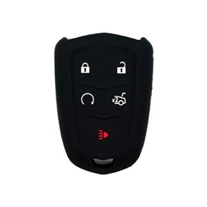 segaden silicone cover protector case holder skin jacket compatible with cadillac 5 button remote key fob cv4772 black