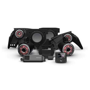 rockford fosgate x317-stg6 audio kit: pmx-3 receiver, 1500-watt amp, m2 series color optix multicolor led lighted front, rear horn speakers & dual subs for select can-am x3 models (2017-2022)