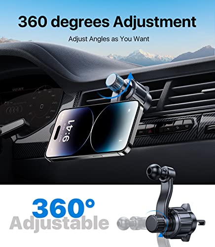 andobil Car Mount for iPhone, [Never Block A/C, 360° Rotate-Freely] Strong Magnetic Cell Phone Holder for Car Vent Easily Install, Compatible w MagSafe Car Mount Fits for iPhone 14 13 12 Pro Max & All