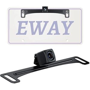 eway rear view backup camera w/ bracket mounting front rear view license plate reversing camera for truck pickup suv sedan universal parking guide line on/off