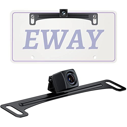 EWAY Rear View Backup Camera W/ Bracket Mounting Front Rear View License Plate Reversing Camera for Truck Pickup SUV Sedan Universal Parking Guide Line On/Off