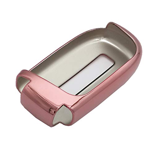 Qty(2) Pink Silver TPU Key Cover Case Fob Holder Jacket Skin for Jeep Grand Cherokee Renegade Chrysler 200 300 Dodge RAM Durango Charger Challenger Journey Dart Fiat