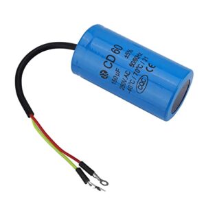 Vikye CD60 Run Capacitor 250V AC 150uF 50/60Hz Run Round Capacitor with Wire for Motor Air Compressor, Air Conditioners, Compressors and Motors