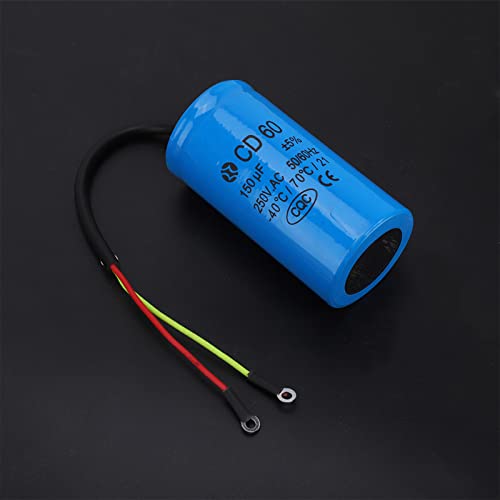 Vikye CD60 Run Capacitor 250V AC 150uF 50/60Hz Run Round Capacitor with Wire for Motor Air Compressor, Air Conditioners, Compressors and Motors