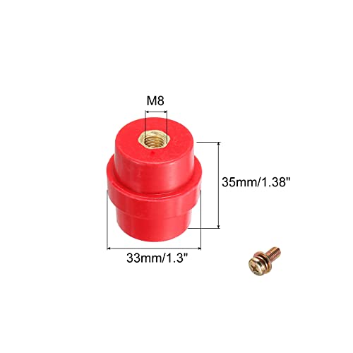 PATIKIL Insulator 12pcs SM35 High-Strength Polyester Standoff Insulators with M8 Screws for Power Distribution Cabinet