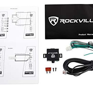 Rockville RWS12CA Slim 1200 Watt 12" Powered Car Subwoofer Enclosure + Wire Kit