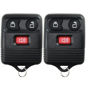 2 Keyless Option Replacement Keyless Entry Remote Control Key Fob Clicker Transmitter 3 Button - Black