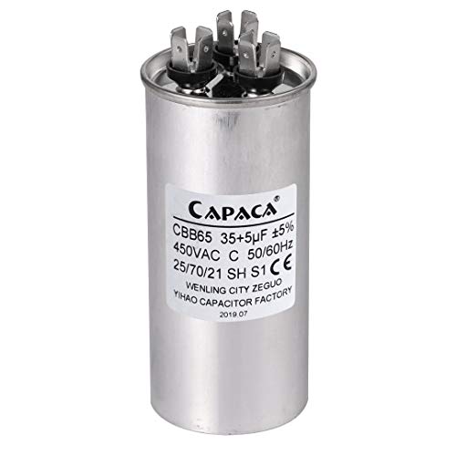 BlueNatHxRPR 35+5 CBB65 Air Conditioner Capacitor Round Dual Run Capacitor Replace 97F9834