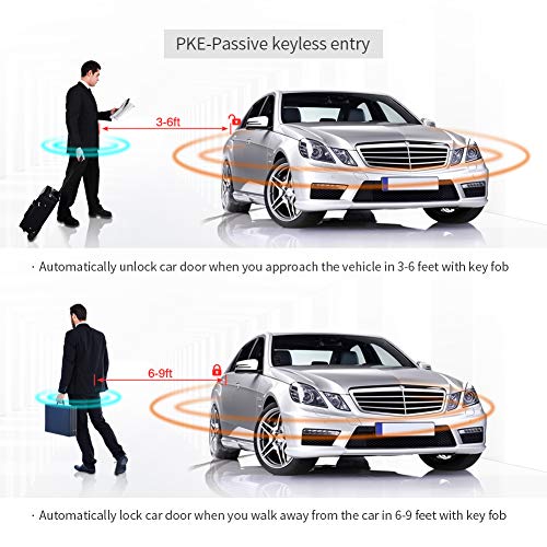 EASYGUARD EC002-FO2-NS Smart Key Passive keyless Entry Kits with Push Start Button Remote Start Password keypad Entry DC12V