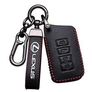 for lexus key fob cover, leather key fob protector with keychain for 2 3 4 buttons lexus key fob, compatible with lexus rx es gs ls nx rs gx lx rc lc