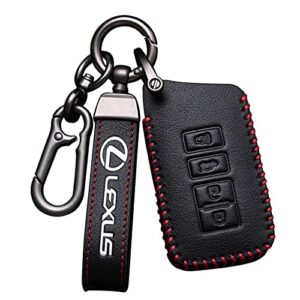 for Lexus Key Fob Cover, Leather Key Fob Protector with Keychain for 2 3 4 Buttons Lexus Key Fob, Compatible with Lexus RX ES GS LS NX RS GX LX RC LC