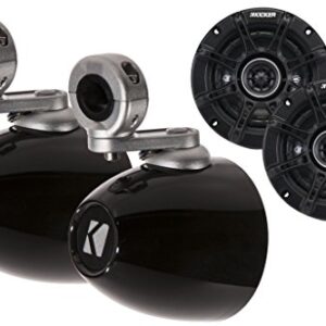 KICKER Black Mini Wake Tower Enclosures Loaded 4" DSC Speakers