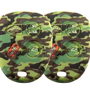 2x New Key Fob Remote Silicone Cover Fit/For Select GM Vehicles (2x Green Camouflage)