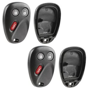 replacement for cadillac chevrolet gmc pontiac 2003-2007 3-button keyless entry remote shell pad case pn: 21997127 lhj011 (set of 2)
