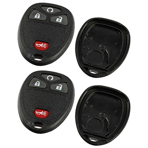 Key Fob Shell fits 2007-2016 Chevy GMC Pontiac Saturn Suzuki Cadillac Buick Keyless Entry Remote Case & Button Pad (15913421, OUC60221), Set of 2