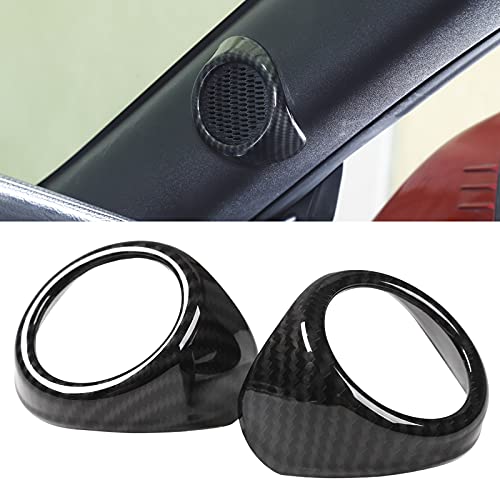 RT-TCZ A-Pillar Audio Stereo Speaker Trim Cover Decor Frame for Ford Mustang 2015 2016 2017 2018 (Carbon Fiber Grain)