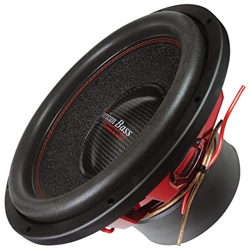 American Bass HAWK 15 Inch Dual 4 Ohm Voice Coil 3000 Watt Subwoofer Speaker with 80 Ounce Magnet and Kevlar Fiber Non-Pressed Paper Cone, Red