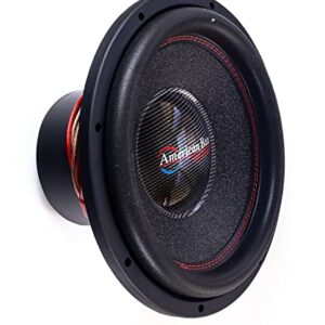 American Bass HAWK 15 Inch Dual 4 Ohm Voice Coil 3000 Watt Subwoofer Speaker with 80 Ounce Magnet and Kevlar Fiber Non-Pressed Paper Cone, Red