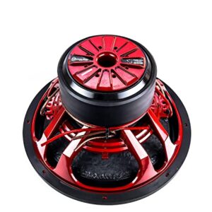 American Bass HAWK 15 Inch Dual 4 Ohm Voice Coil 3000 Watt Subwoofer Speaker with 80 Ounce Magnet and Kevlar Fiber Non-Pressed Paper Cone, Red