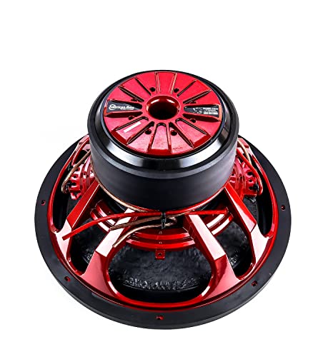 American Bass HAWK 15 Inch Dual 4 Ohm Voice Coil 3000 Watt Subwoofer Speaker with 80 Ounce Magnet and Kevlar Fiber Non-Pressed Paper Cone, Red