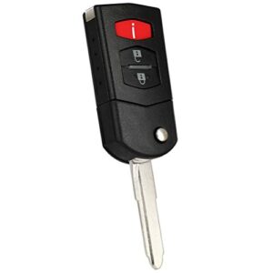 ECCPP 1 X Replacement Remote Key Shell Case with Uncut ignition key for Mazda 2 3 5 CX-7 CX-9 FCC: BGBX1T478SKE125-01 662F-SKE12501 SKE12501 G2YA-76-2GXB KPU41788