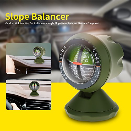 Car Compass,Outdoor Multifunction Car Inclinometer Angle Slope Meter Balancer Compass Camp Measure Equipment Slope Meter Analog Tilt Meter