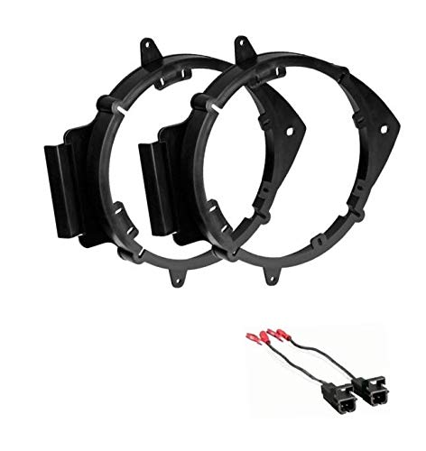 ASC 6+-Inch 6" 6.5" 6.75" Car Speaker Install Adapter Mount Bracket Plates and Speaker Wire Connectors for Select GM Chevrolet GMC Pontiac Saturn Vehicles - Compatible Vehicles Listed Below