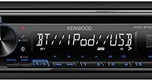 KENWOOD KDC-BT278U CD Car Stereo w/ Bluetooth, Single DIN, App Control & AM/FM Radio, USB Port, AUX Input