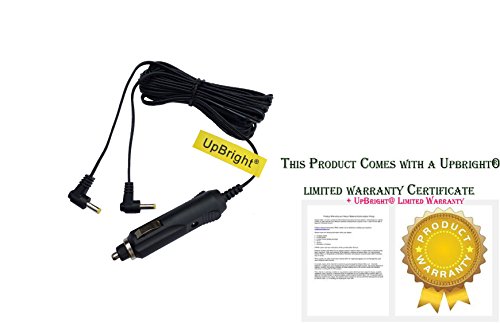 UpBright® New Car 2 Output 12V DC Adapter Replacement for Naxa Npd-1002 Npd-702 Npd-950 Npdt-750 Npdt-951 Npdt-950 Npd-1003 Npd-703 Npd-952 TFT Swivel Screen Portable DVD Player Power Supply Charger