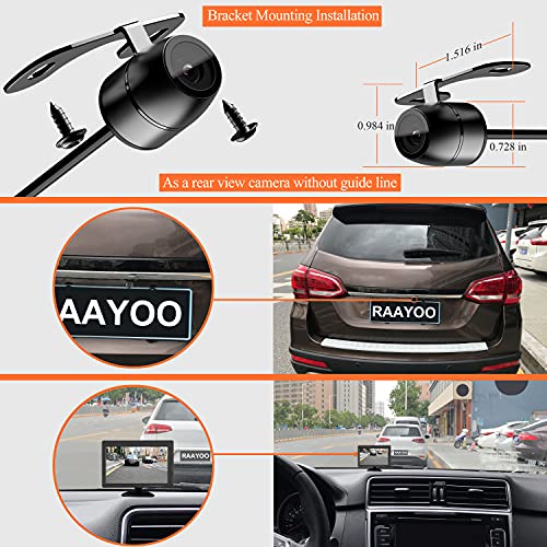 Reverse Backup Camera,RAAYOO L002 HD 170 Degree Wide View Angle Universal Car Front/Side/Rear View Camera,2 Installation Option,Removable Guildlines,Mirror Non-Mirror Image,12V only