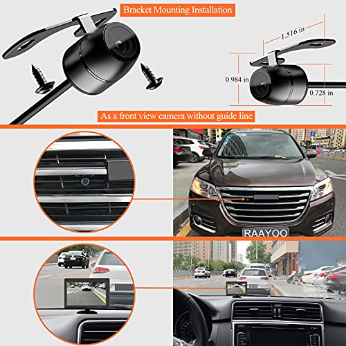 Reverse Backup Camera,RAAYOO L002 HD 170 Degree Wide View Angle Universal Car Front/Side/Rear View Camera,2 Installation Option,Removable Guildlines,Mirror Non-Mirror Image,12V only