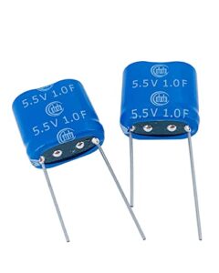 cermant 2 pcs 8.5x17x17mm(0.33×0.67×0.67in) super capacitor 5.5v 1f super farad capacitance winding type energy storage for on board backup energy storage combination vehicle recorder