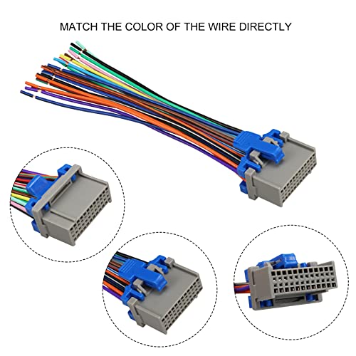 Radio Wiring Harness Male and Female Connector Adapter Plug Compatible with GM Chevy Silverado GMC Buick Vehicles 2003-2007 Stereo Wire Cable Plug Kit