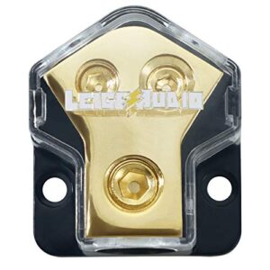leigesaudio 0/2/4 gauge in 4/8 gauge out 2 way amp copper power distribution block for car audio splitter (1pack)