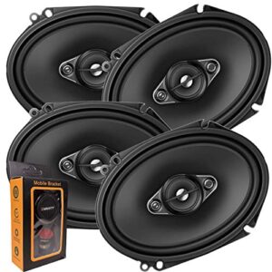 2 pairs of pioneer 5×7/ 6×8 inch 4-way 350 watt car audio speakers | ts-a6880f (4 speakers) + free gravity mobile bracket holder