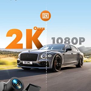 LAMTTO 4K Dash Cam Built in WiFi GPS, 4K+ 2K Front and Rear Dash Camera for Cars, Car Camera with 3.16" Touch Screen, Dual Sony Night Vision, Voice Recognition,170° Wide Angle, APP, 64GB Memory Card