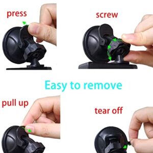 Glucrean Dash Cam Mount Compatible with 70mai Smart Dash Cam 1S / 70mai Dash Cam M300, Suction Cup Mount Easy to Install and Use, Strong Suction Power Hight Durability and Removeable 2 Pcs