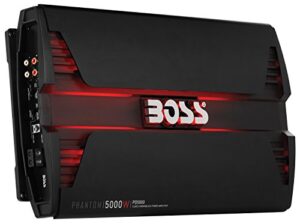 boss audio systems pd5000 phantom 5000-watt, 1, 2, 4 ohm stable class d monoblock car amplifier with remote subwoofer control