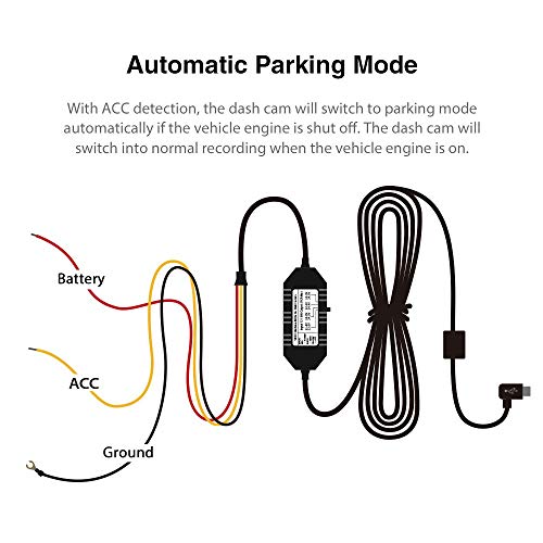 VIOFO HK3 ACC Hardwire Kit for A129, A129 Plus, A129 PRO, A129 IR, A119V3, Enables Parking Mode, Low Voltage Protection