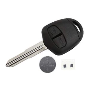 car 2 buttons remote key fob case shell with left groove key blank repair kit compatible with asx grandis outlander lancer