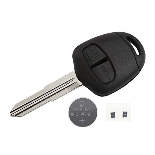 Car 2 Buttons Remote Key Fob Case Shell with Left Groove Key Blank Repair Kit Compatible with ASX Grandis Outlander Lancer