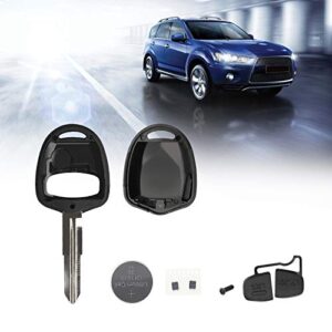 Car 2 Buttons Remote Key Fob Case Shell with Left Groove Key Blank Repair Kit Compatible with ASX Grandis Outlander Lancer