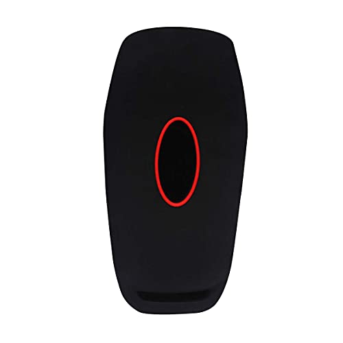 BTSMONE Silicone Key Fob Cover Case Skin Jacket for Ford F-150 Lincoln Fusion MKZ Mustang MKC 5 Buttons Smart Key Black