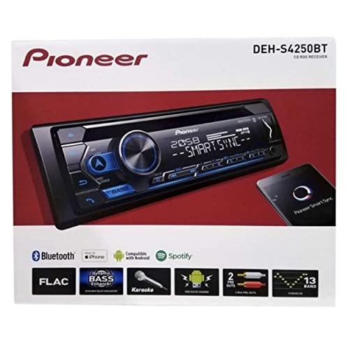 Pioneer DEH-S4100BT in Dash CD AM/FM Receiver with MIXTRAX, Bluetooth Dual Phone Connection, USB, Spotify, Pandora Control, iPhone and Android Music Support, Smart Sync App