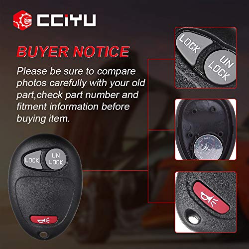 cciyu 2PC 3 Buttons Keyless Entry Remote Fob Replacement fits for Chevy for Colorado for Venture/for Hummer H3 H3T/ for GMC Canyon/for Isuzu i-280 i-290 I-350 i-370 (L2C0007T)