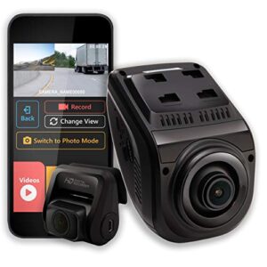 rexing v1p 3rd generation dual 1080p full hd front and rear 170 degree wide angle wi-fi car dash cam with supercapacitor, 2.4″ lcd screen, g-sensor, loop recording, mobile app